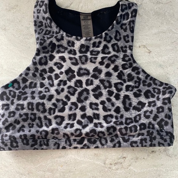 Good American Sports Bra black and gray leopard size 4 - Picture 1 of 3